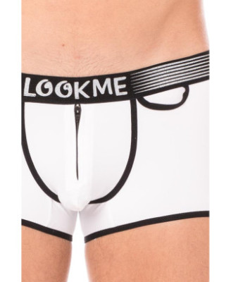 Mini-Pants blanc échancré avec zip 